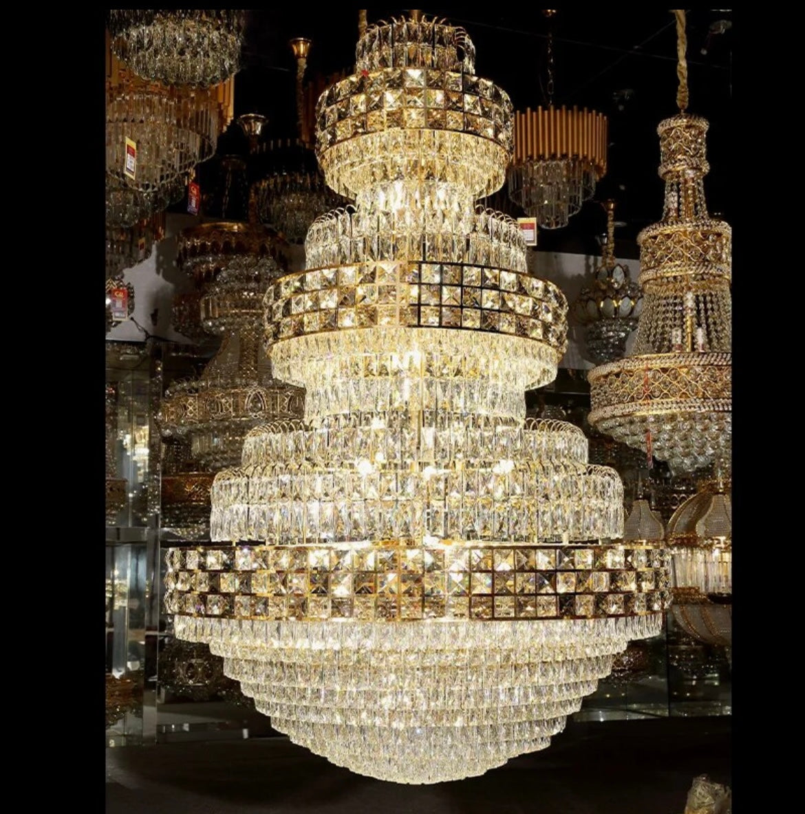 tiered chandelier crystal