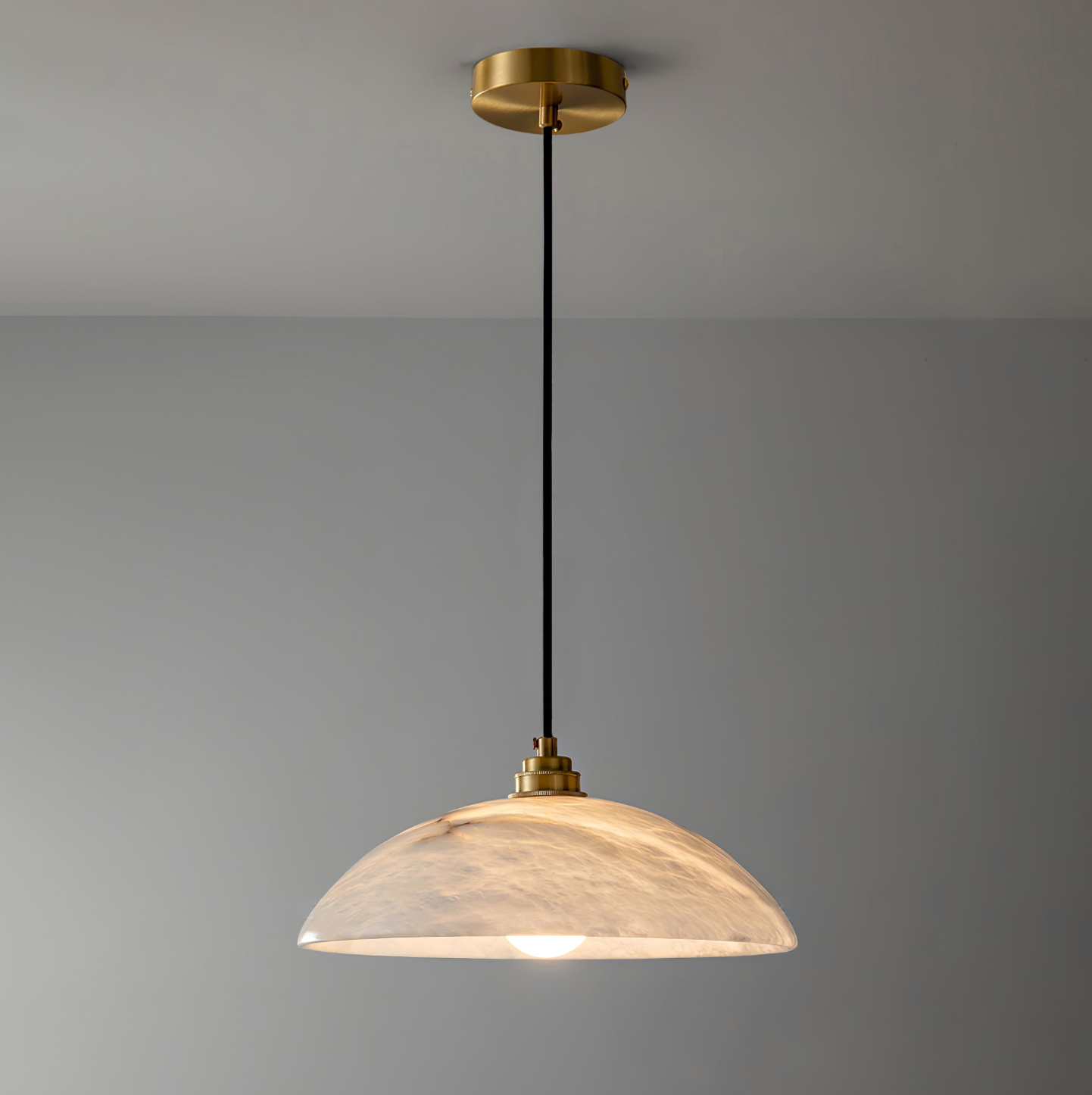 White circle dome pendant light