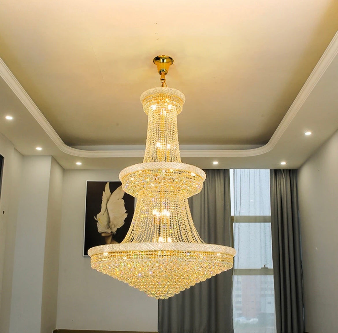 Customisable LED crystal chandelier for stylish homes