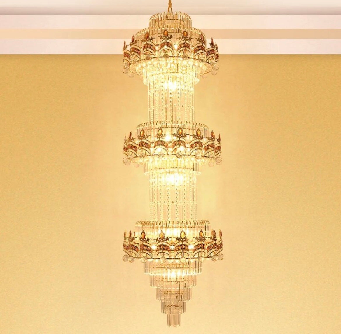 French antique chandelier adorned with sparkling crystals