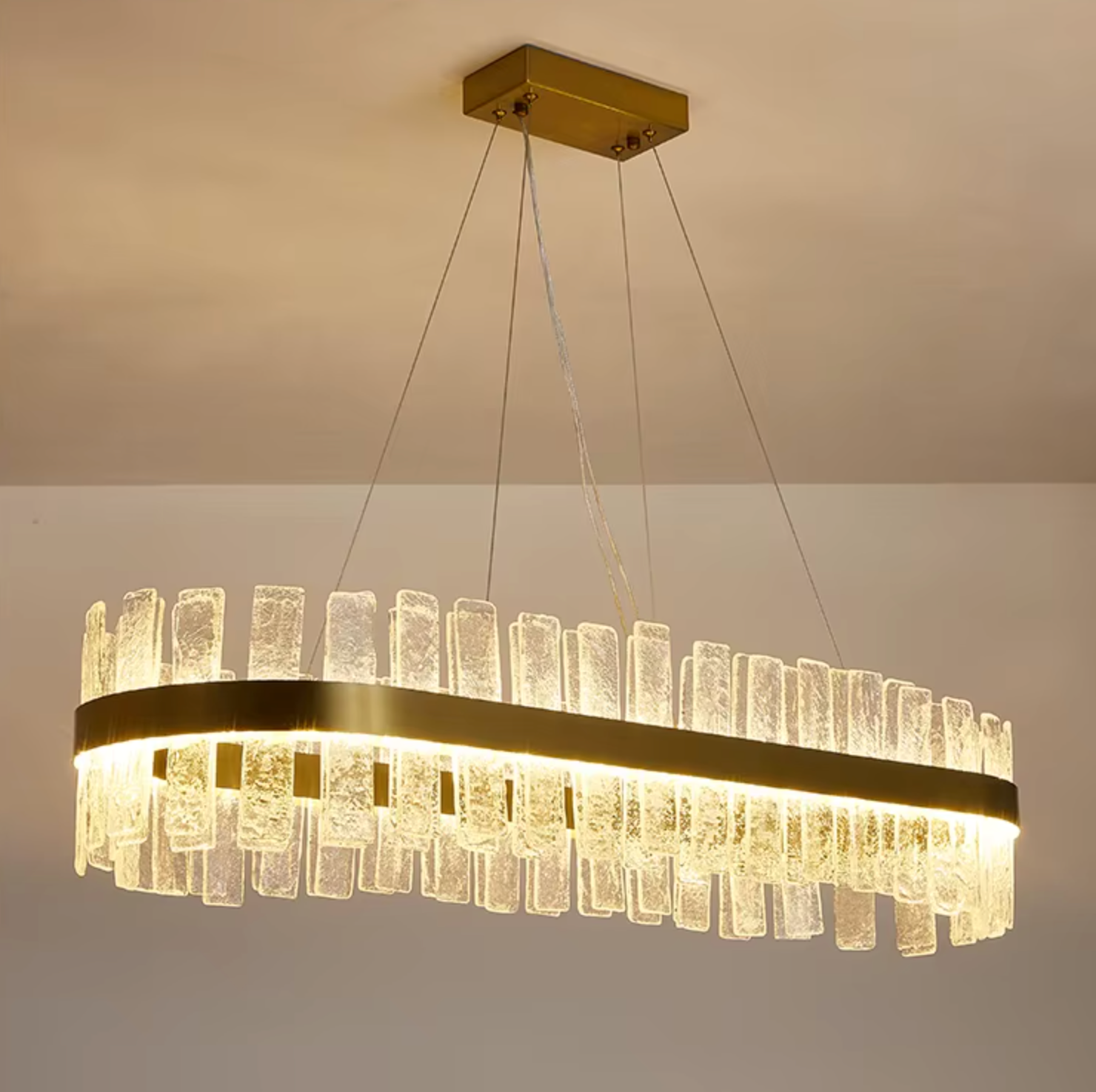 glass rectangle chandelier shades lighting 