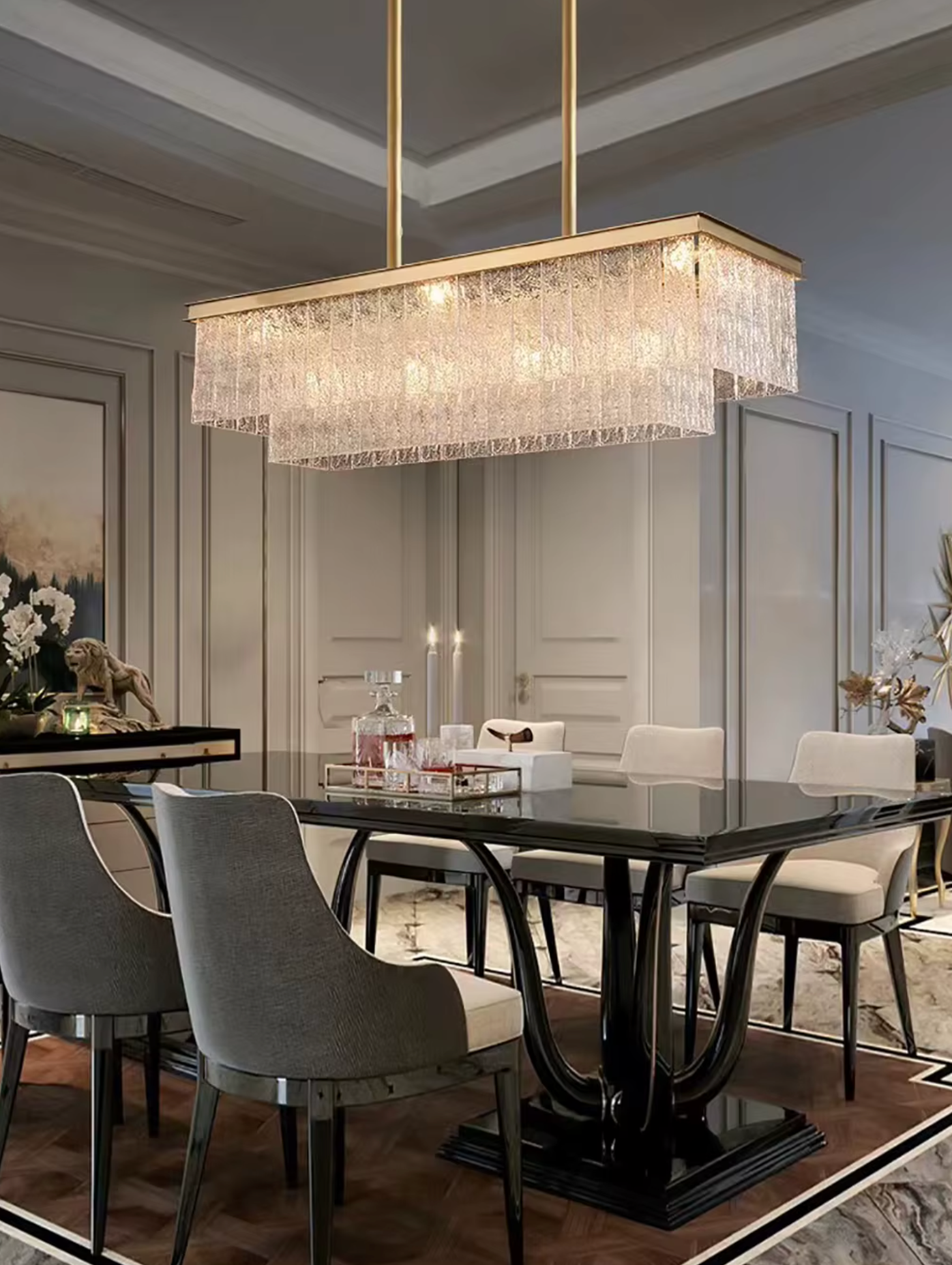 large rectangle chandelier for dinning room