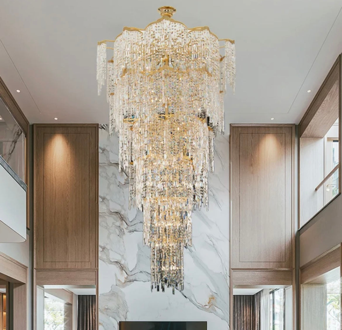 Creative Gold Art Grand Staircase Chandelier