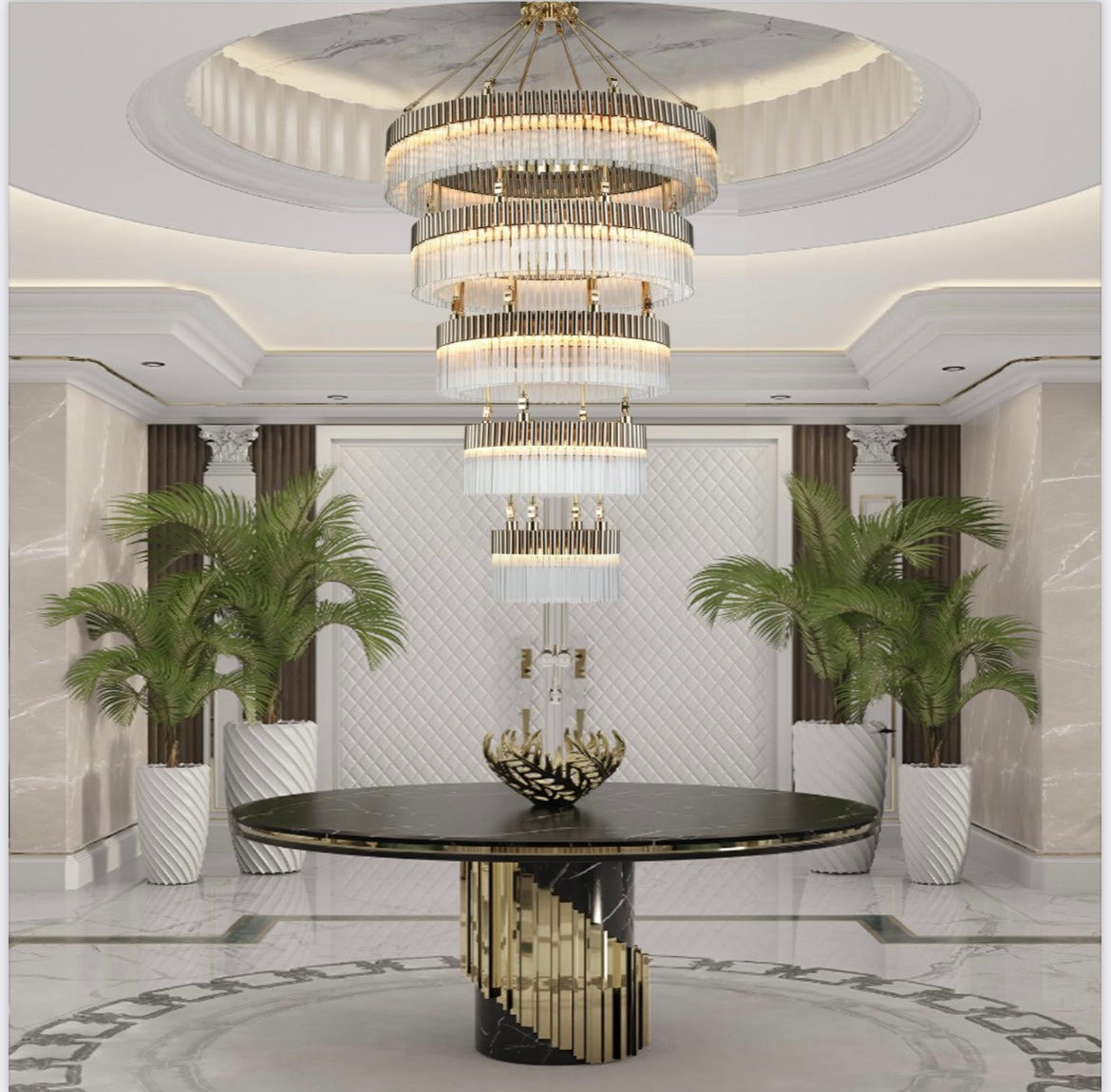 Gold Water Series Chandelier for contemporary interior lighting