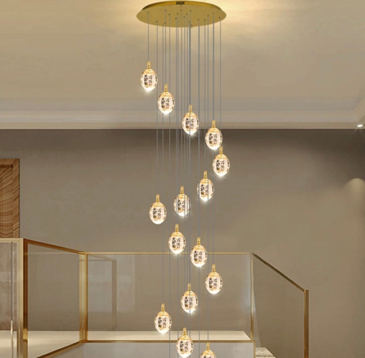 Bubble Crystal Staircase Chandelier