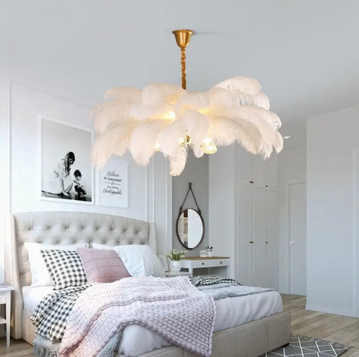 Bird Feather Pendant Light