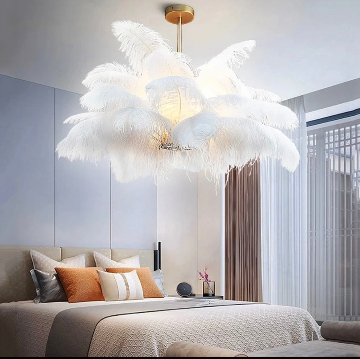 Nordic Ostrich Feather Pendant Light
