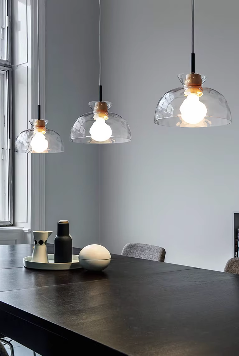 circle glass pendant lights for kitchen