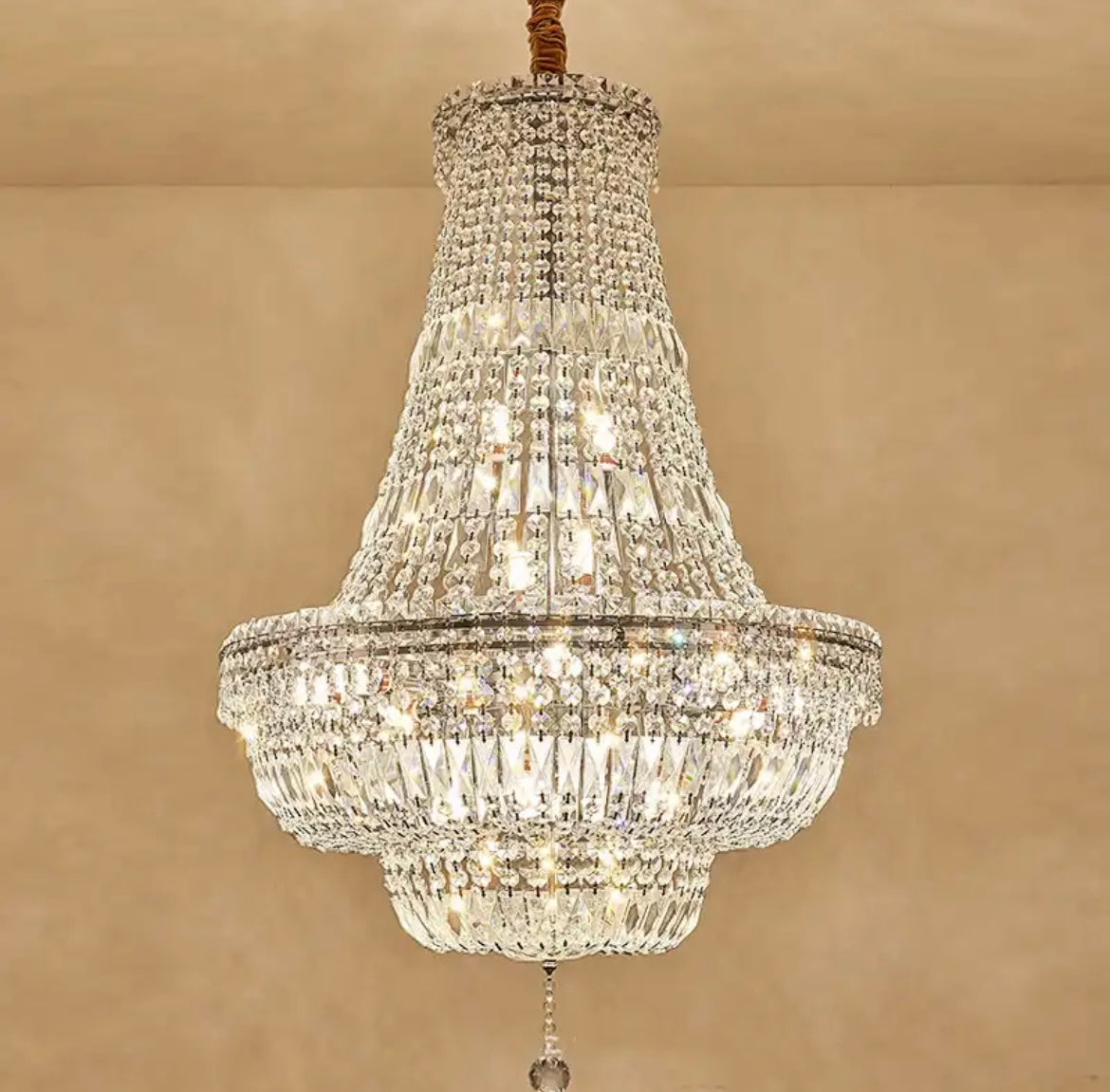 LED Crystal Luxury Chandelier with a sleek and modern design