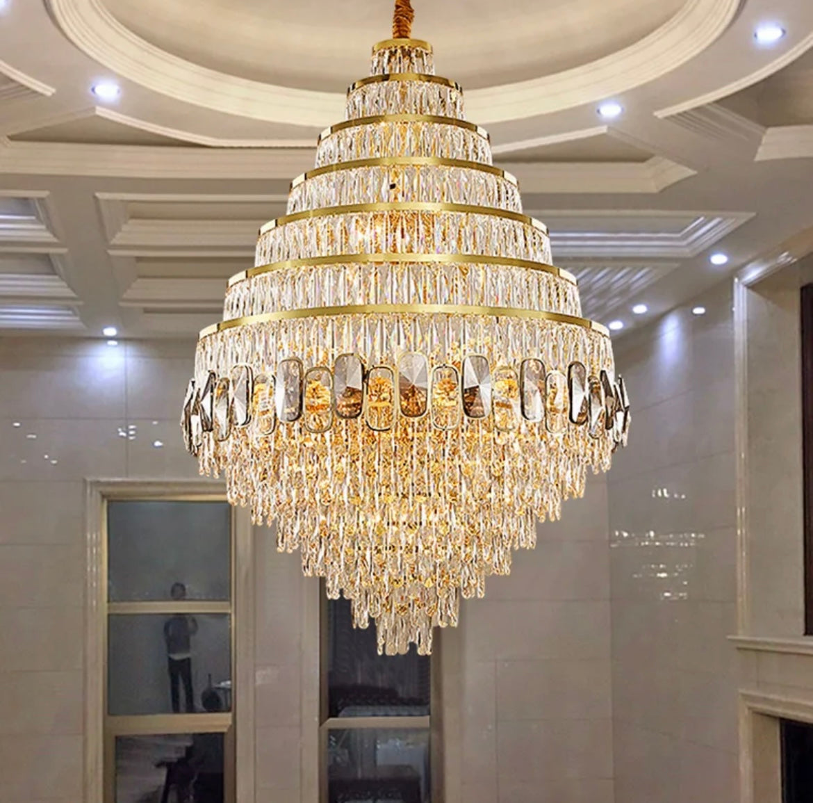 Luxury crystal chandelier perfect for staircases