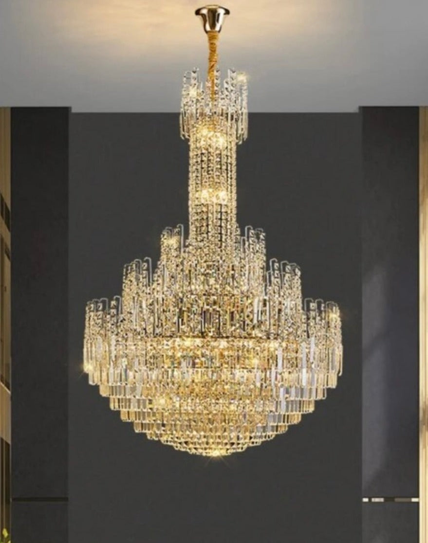 Luxury modern chandelier ideal for living rooms, staircases and dining areas