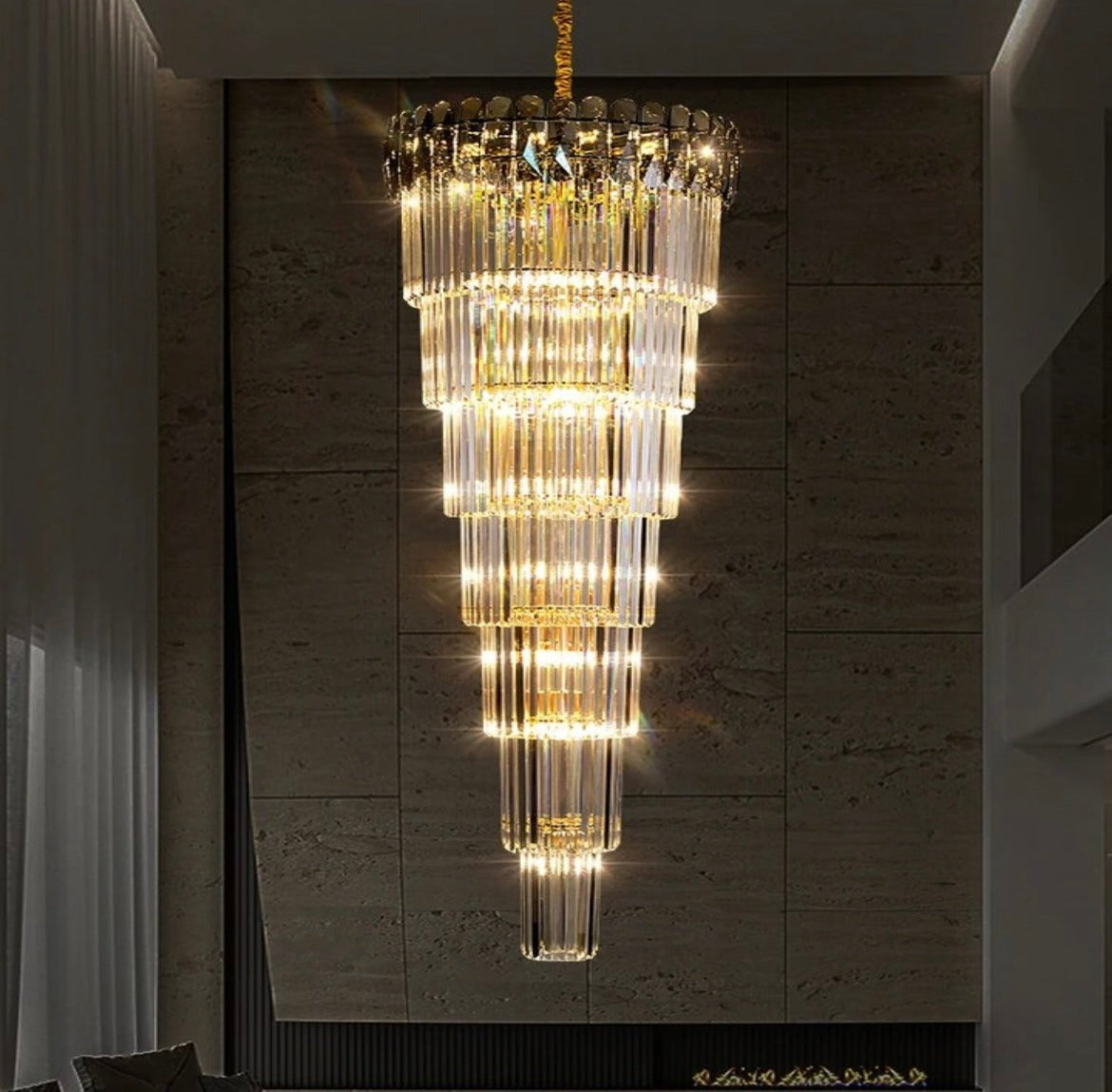 gold and crystal luxury chandelier