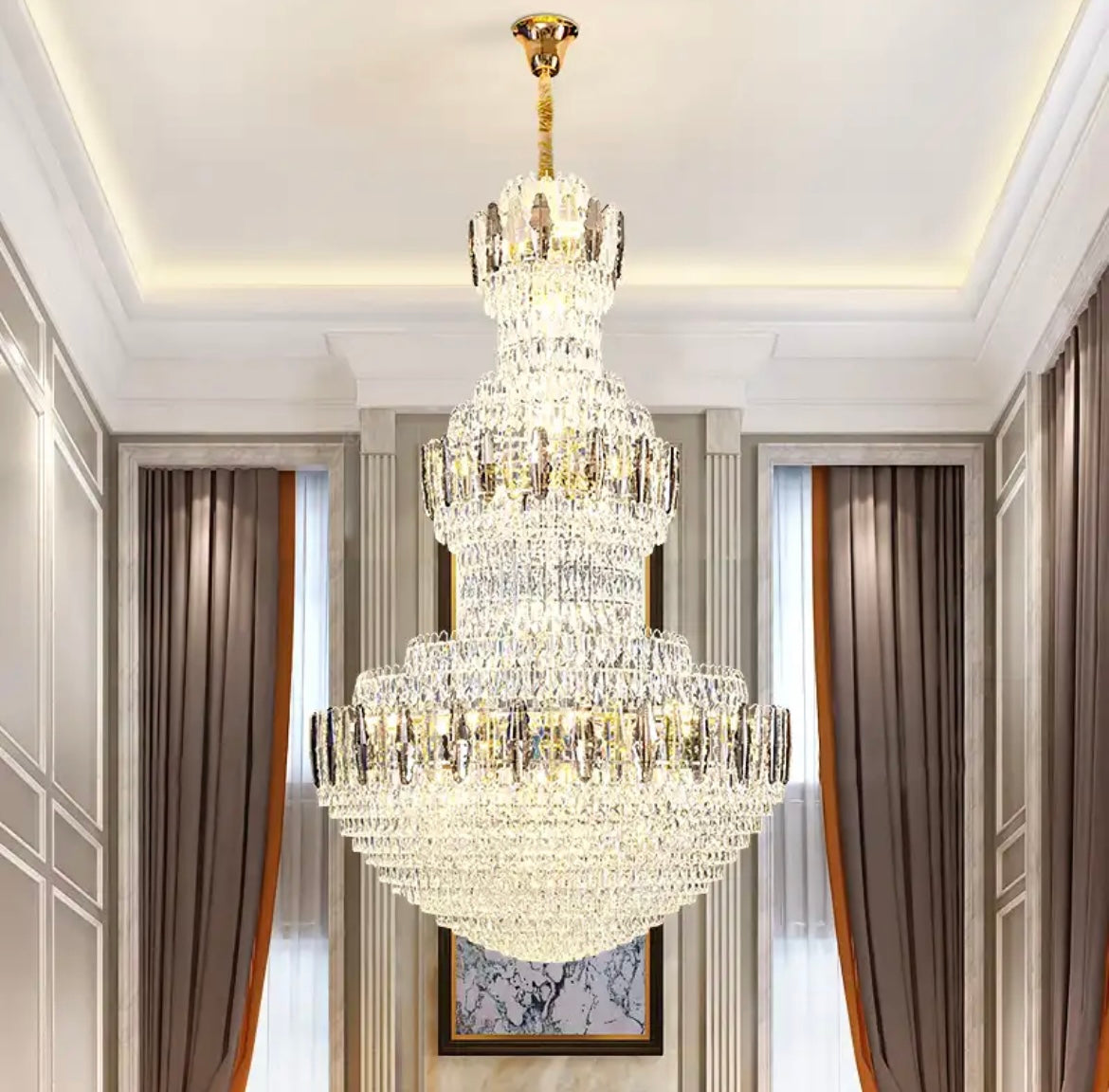 luxury staircase chandelier