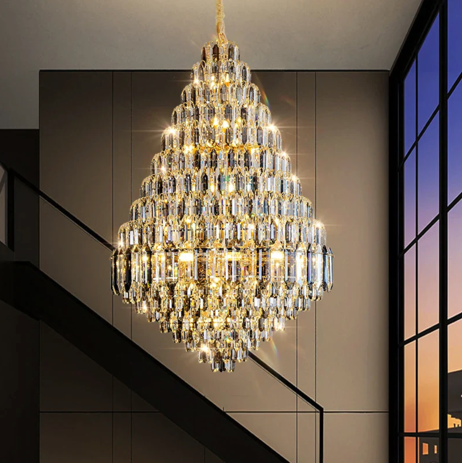 modern chandelier for staircases in large or small spaces