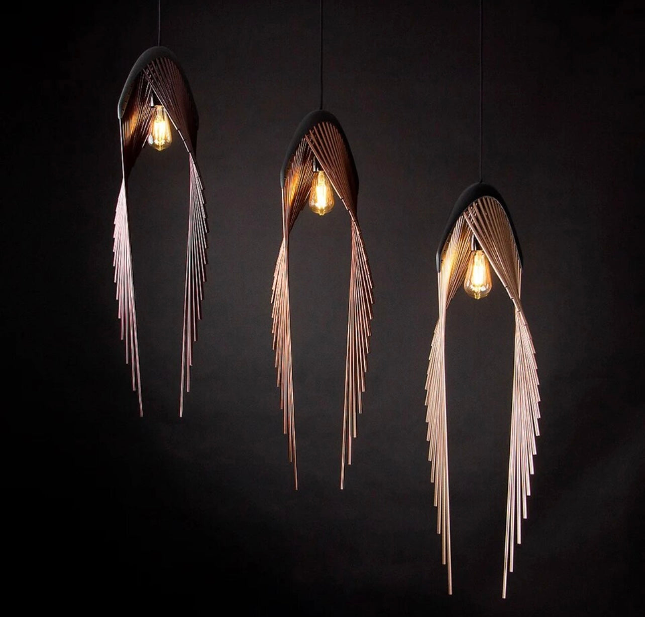 modern Iron Bird Wings Pendant Lighting