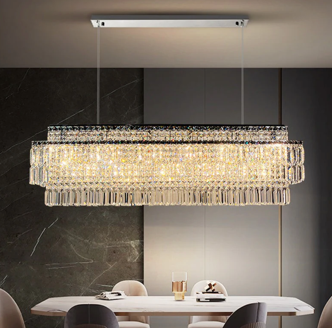 Over the table crystal chandelier