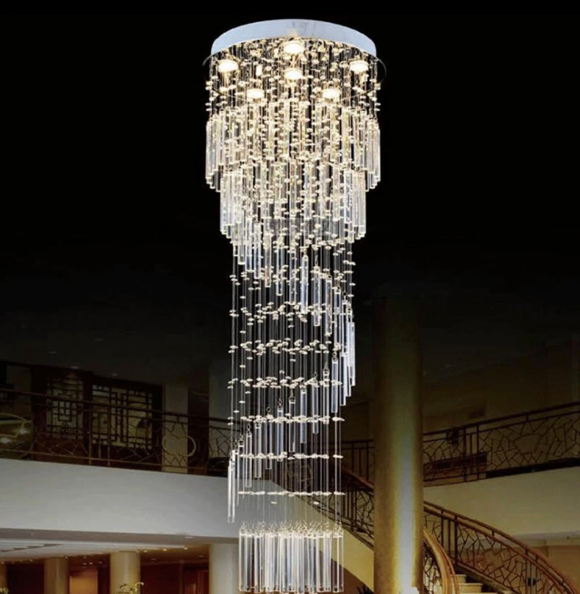 modern spiral k9 crystal chandelier