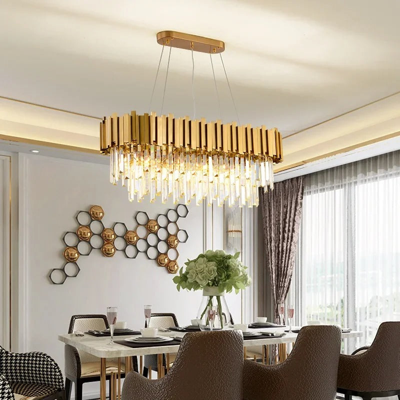 modern chandelier oval shape with gold