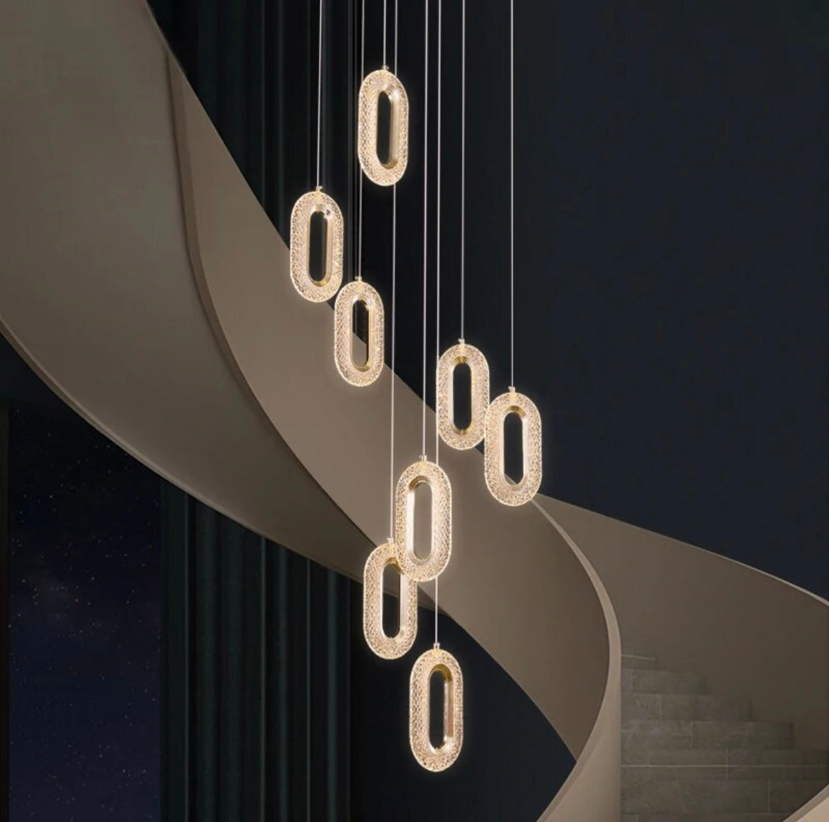 long pendant lights for staircase