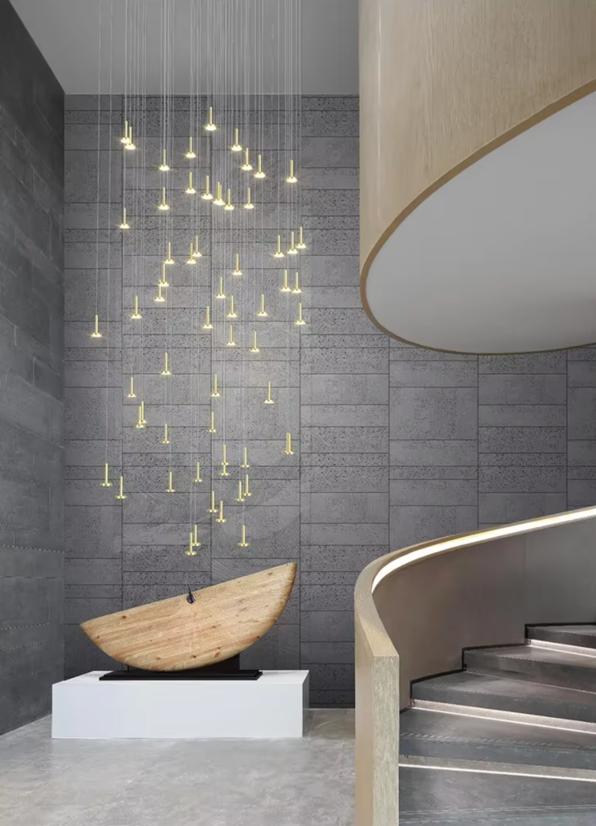 hanging stairwell lights