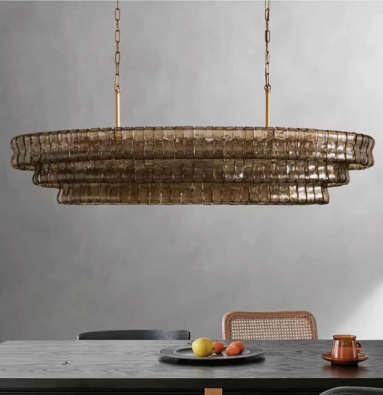 brown oval shape chandelier