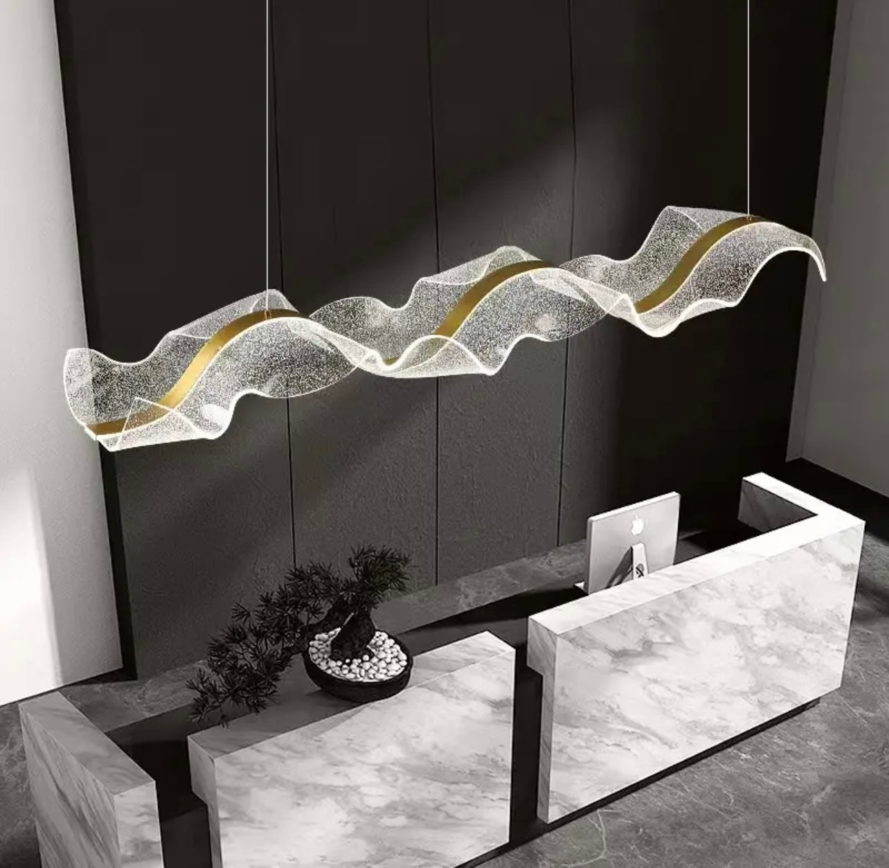 reception desk Water Wave Chandelier lighting