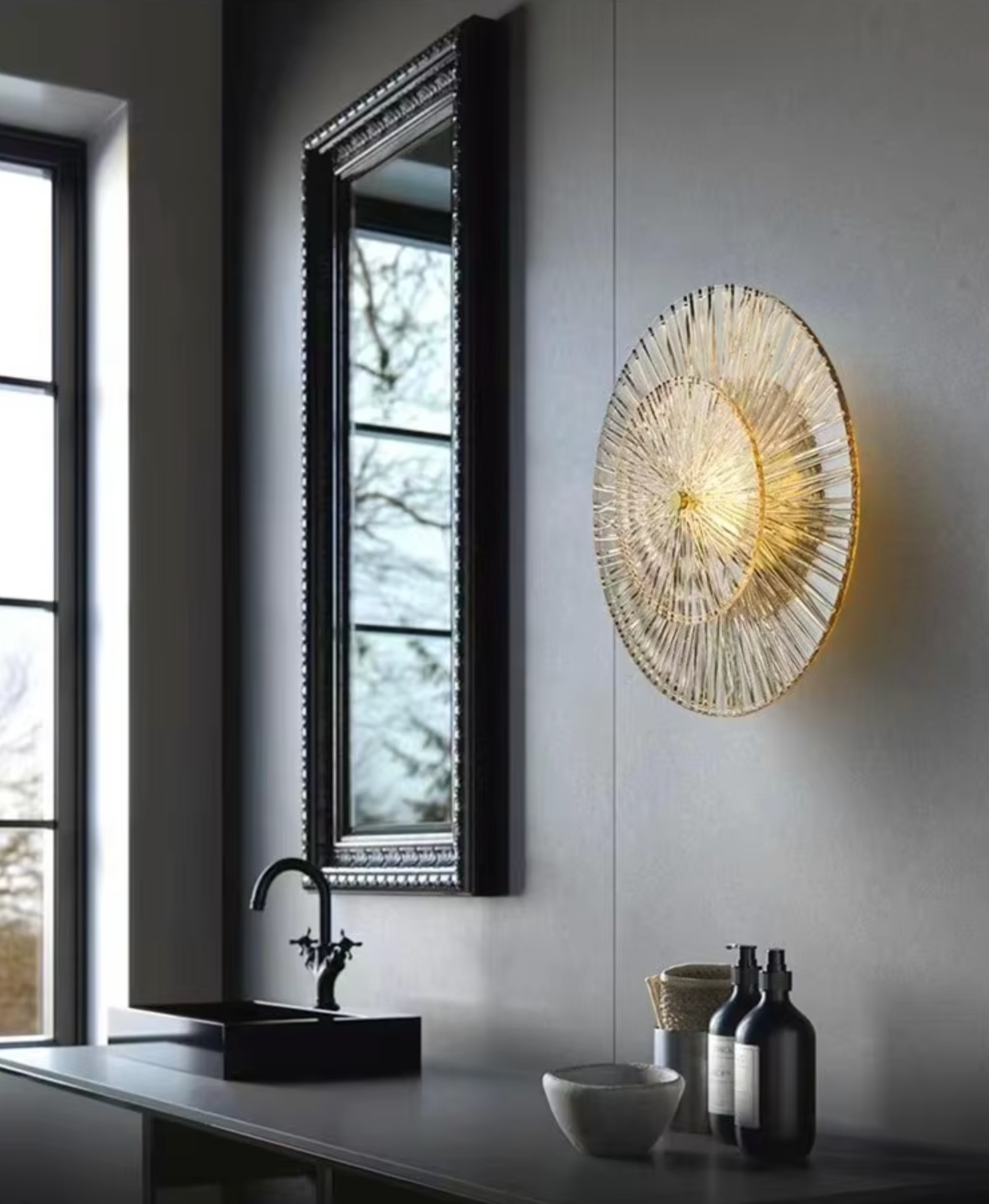 Large modern round wall light