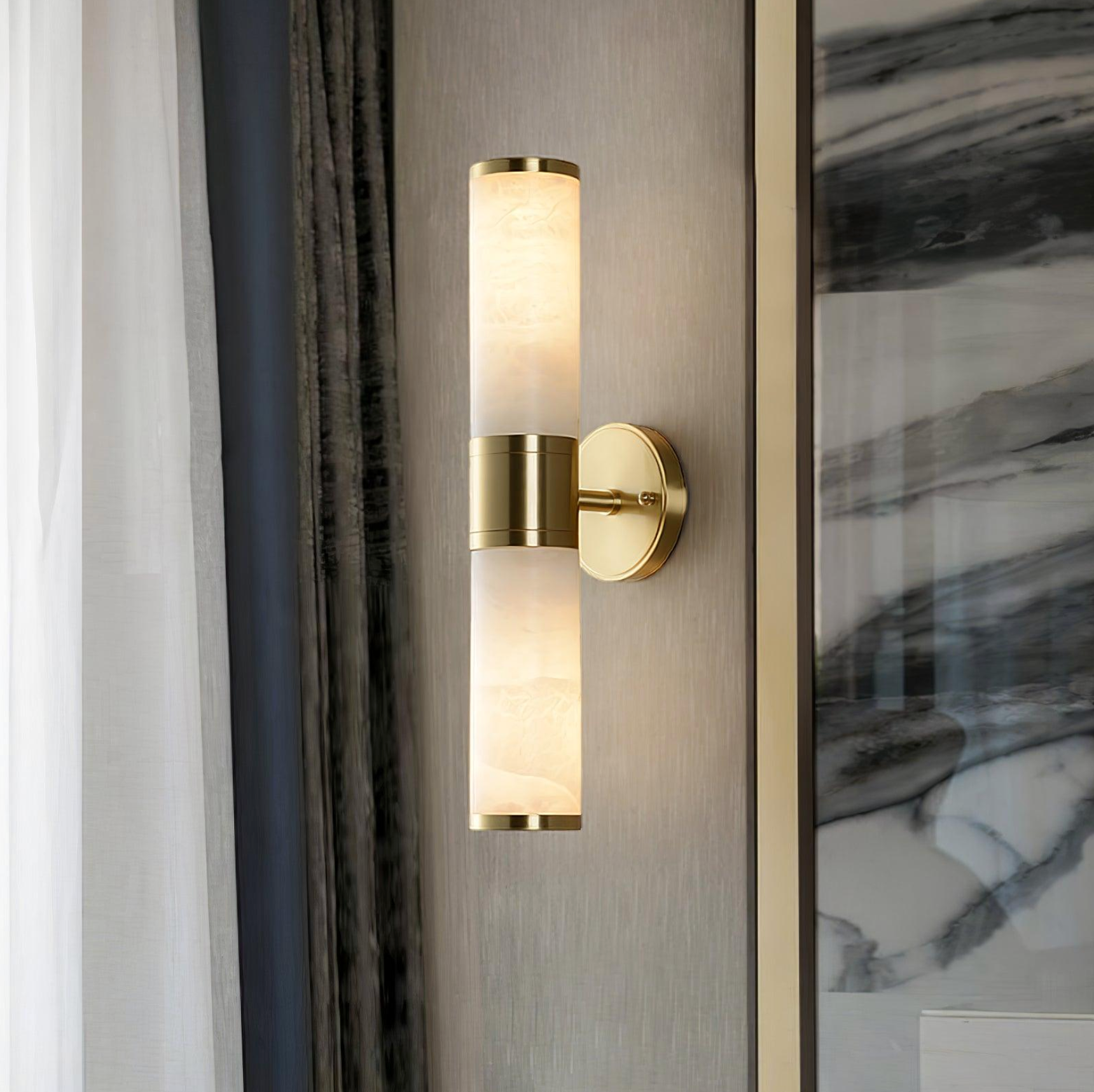 Gold and marble sconce wall light