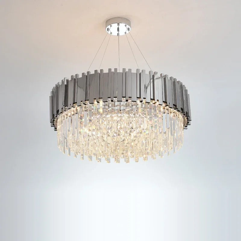 silver and crystal ceiling light chandelier 