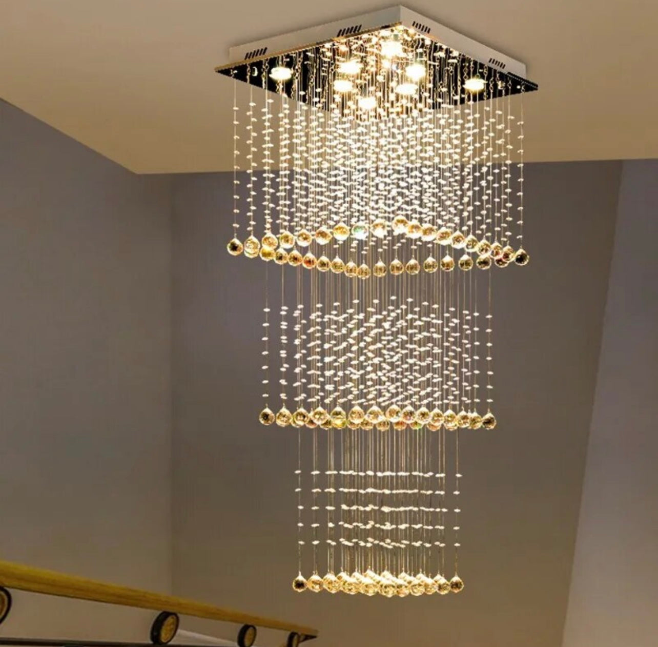 crystal chandelier light square