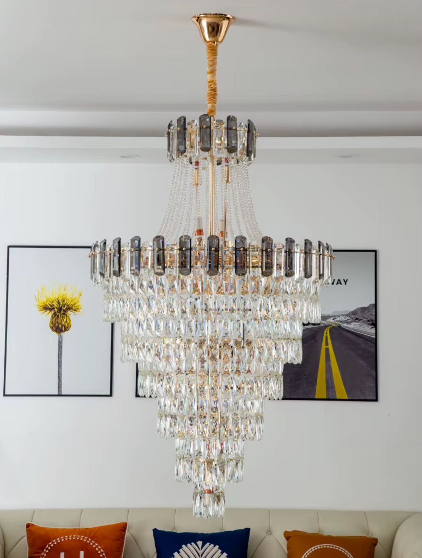 luxury glamorous chandelier hallway light