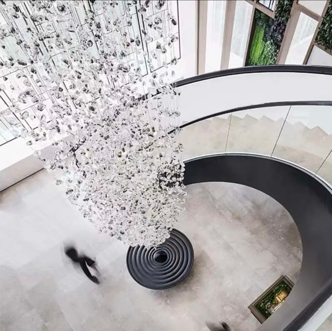 extra large staircase chandelier with crystal stones