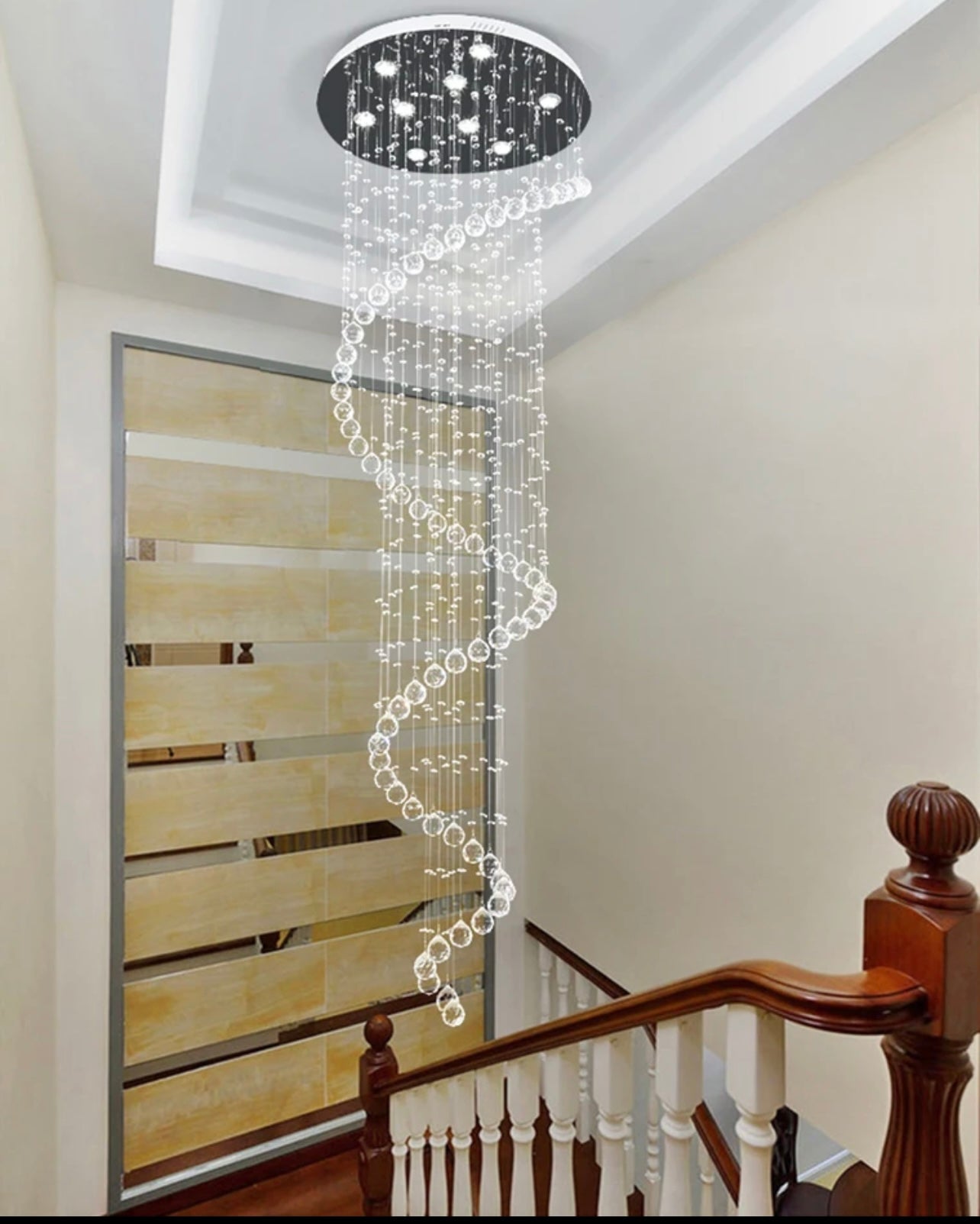 stairwell swirl chandelier