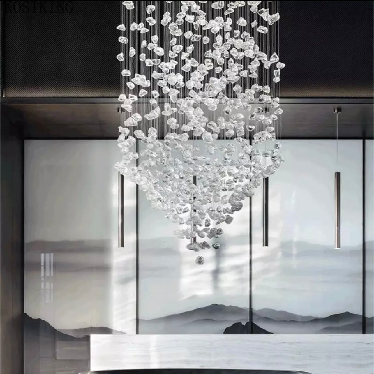 stone chandelier lighting for large spaces