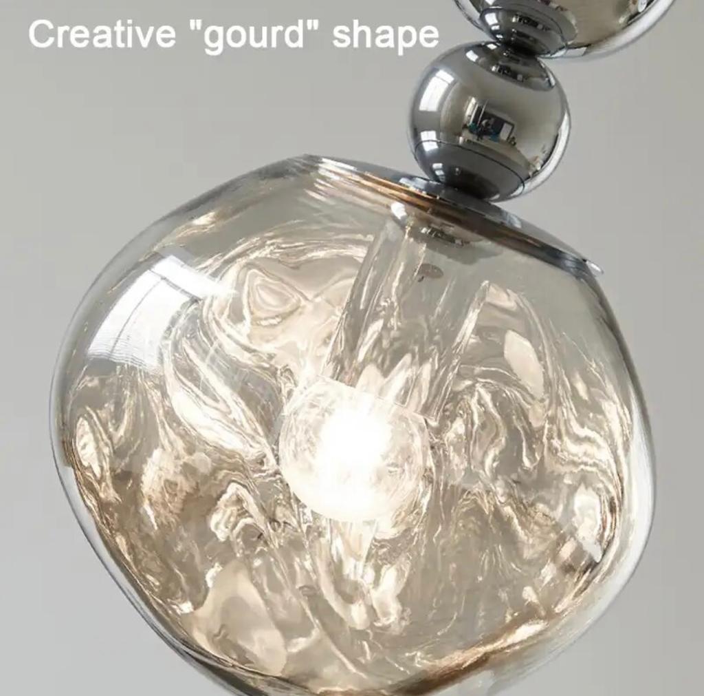 stylish Silver Glass Pendant Hand Down Lights