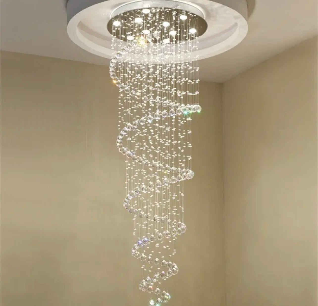 crystal swirl chandelier