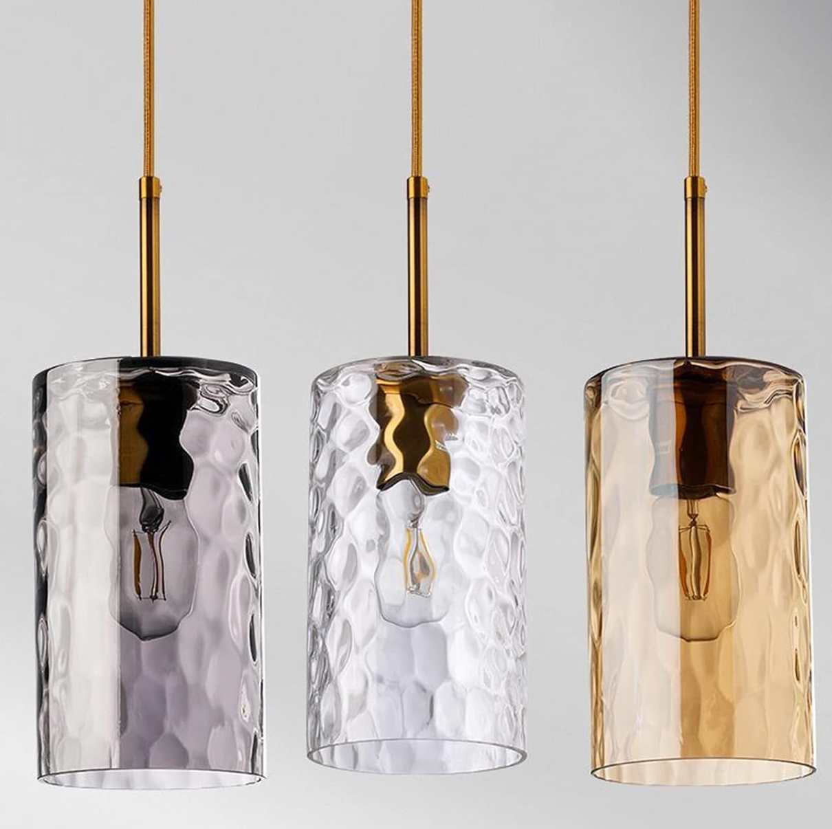 hammered effect glass pendant light