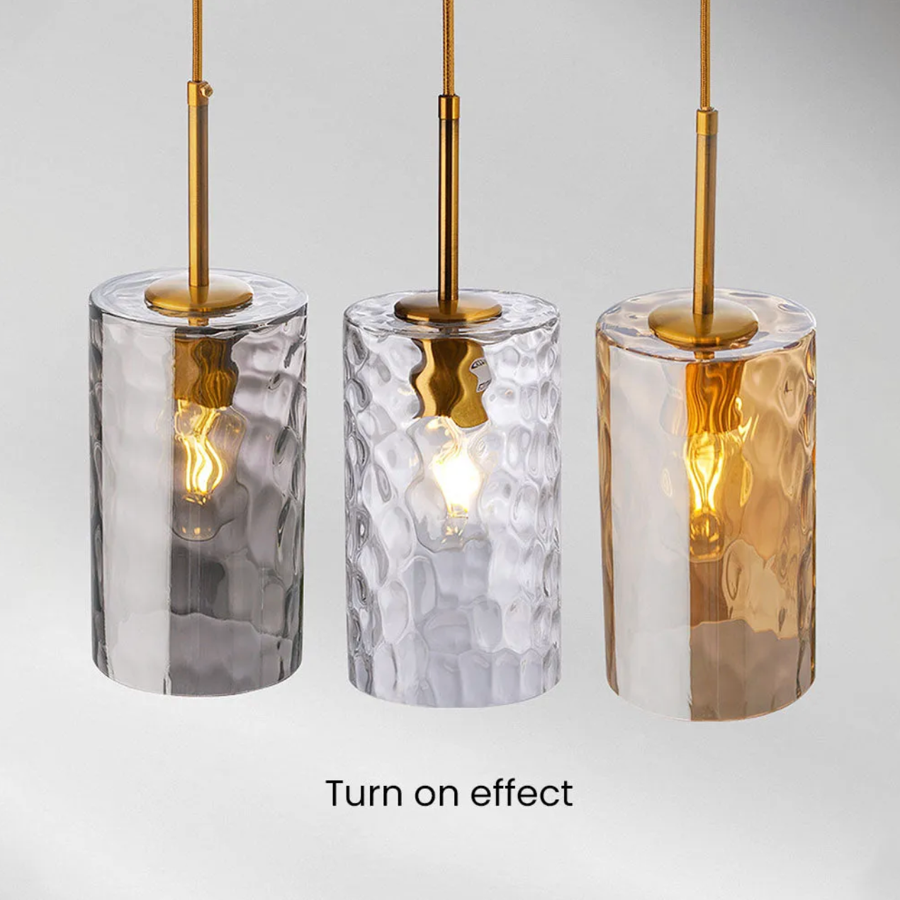 Smoked glass textured glass pendant lighting