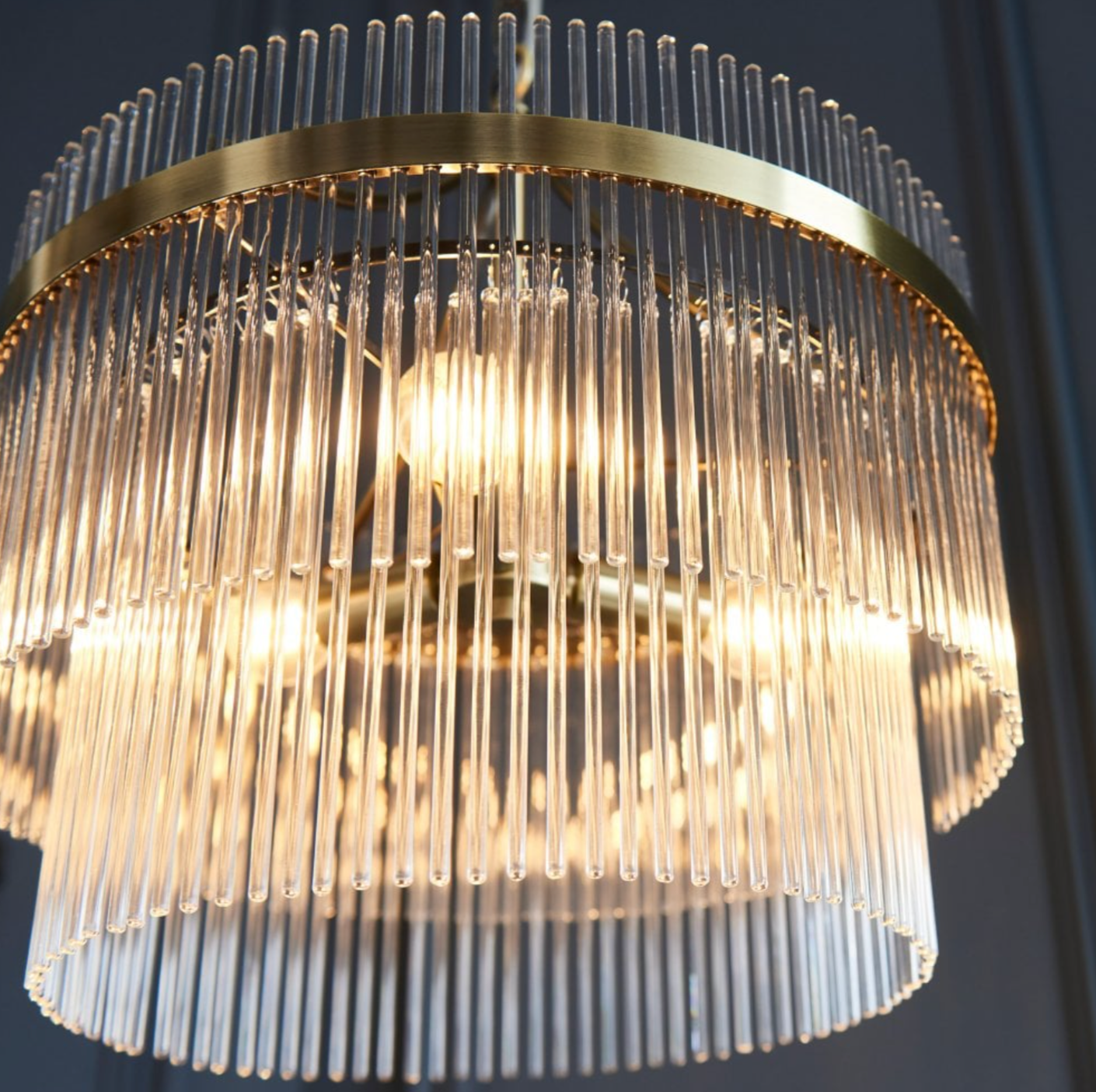 gold tube chandelier